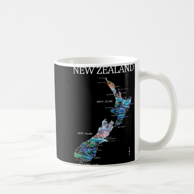 New Zealand Kiwi Detailed Map  Kaffemugg (Höger)