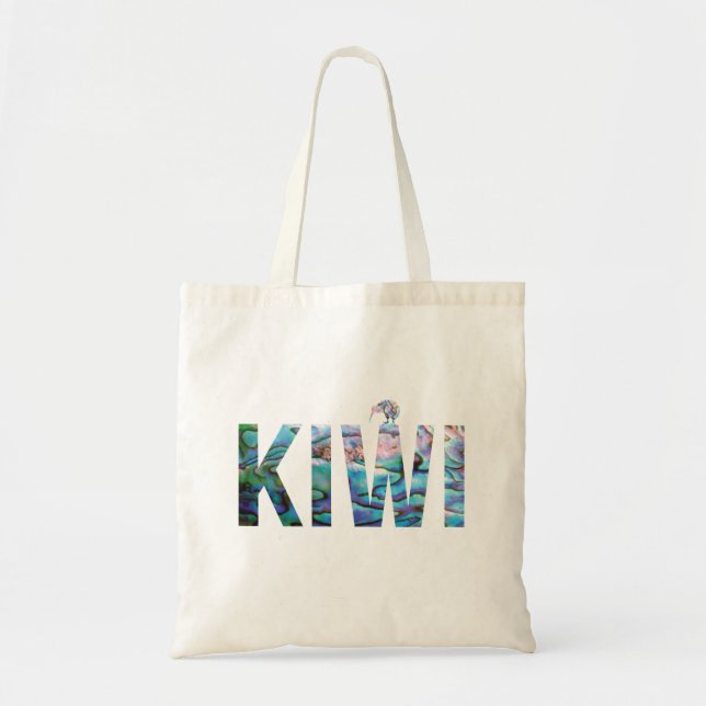 NEW ZEALAND KIWI ENMPLE PAUA TOTE BAG TYGKASSE (Framsidan)