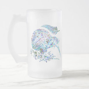 NEW ZEALAND KIWI PAUA GLASS FROSTAT ÖLGLAS