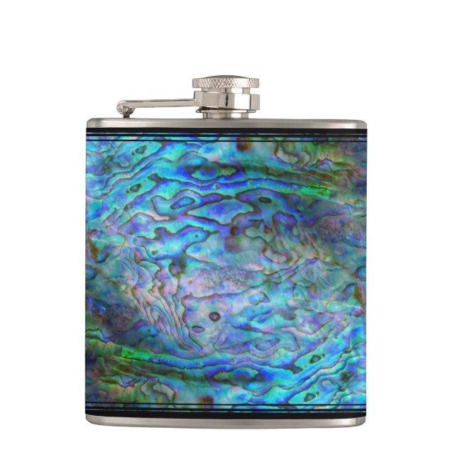NEW ZEALAND KIWI PAUA HIP FLASK FICKPLUNTA (Framsidan)