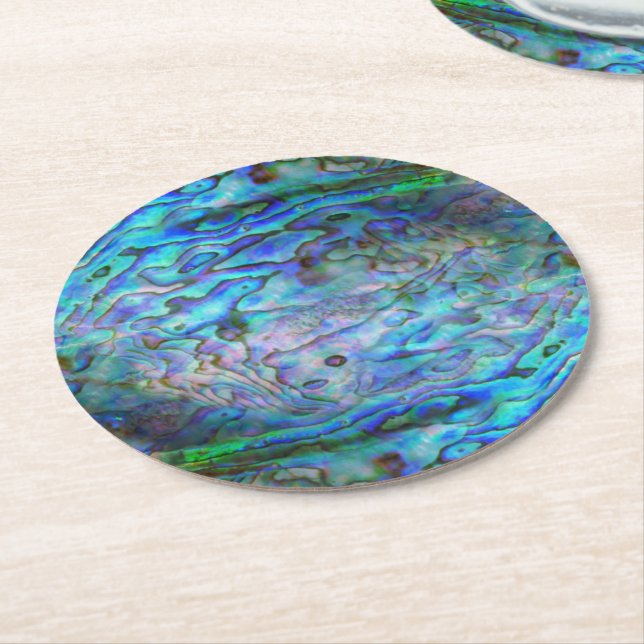 NEW ZEALAND KIWI PAUA UNDERLÄGG PAPPER RUND (Vinklad)