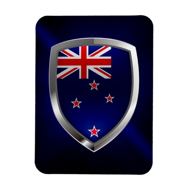 New Zealand Metallic Emblem Magnet (Vertikal)
