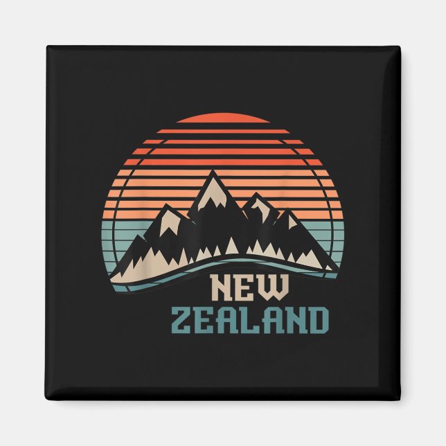New Zealand Mountain Hiking Gift New Zealand  Magnet (Framsidan)