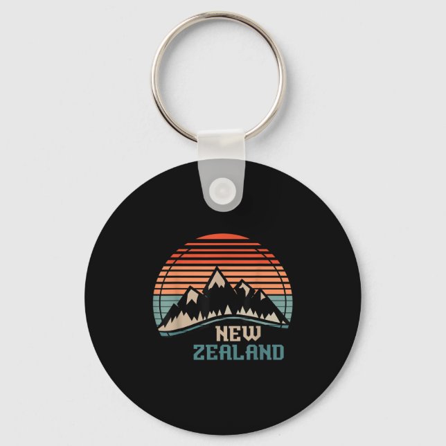 New Zealand Mountain Hiking Gift New Zealand  Nyckelring (Framsida)