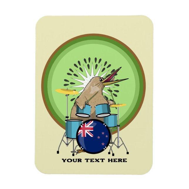 New Zealand Music Kiwi trumummer Magnet (Vertikal)