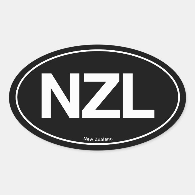 New Zealand Oval Ovalt Klistermärke (Framsida)