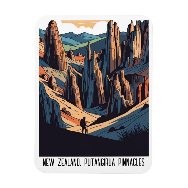 New Zealand Putangirua PinnaclesTravel Magnet (Vertikal)