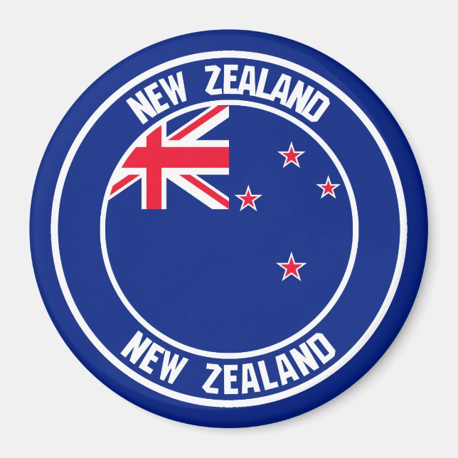 New Zealand Round Emblem Magnet (Framsidan)