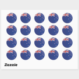 New Zealand Round Icon Flagga Runt Klistermärke