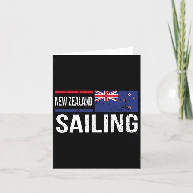 New Zealand Sailing Flagga Sailors Boating Match T Kort (Framsida)