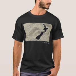 NEW ZEALAND SAND BEACH BLACK AOTEAROA KIWI ANPASSN T SHIRT