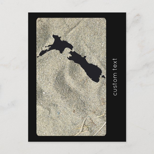 NEW ZEALAND SAND BEACH BLACK AOTEAROA KIWI ANPASSN VYKORT (Framsida)