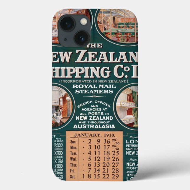 New Zealand Shipping Co. Vintage affisch (Baksida)