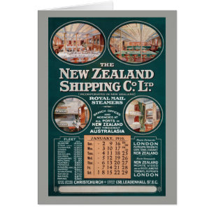 New Zealand Shipping Co. Vintage affisch Hälsningskort