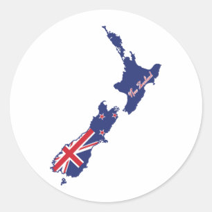 New Zealand Sticker Runt Klistermärke
