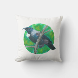 New Zealand Tui - Painting in acrylic Kudde