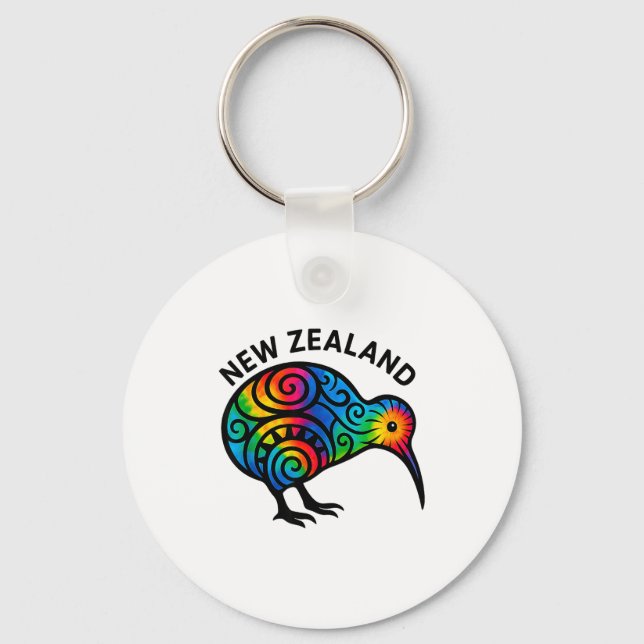 New Zealand Vacation, New Zealand Souvenirs, Kiwi  Nyckelring (Framsida)