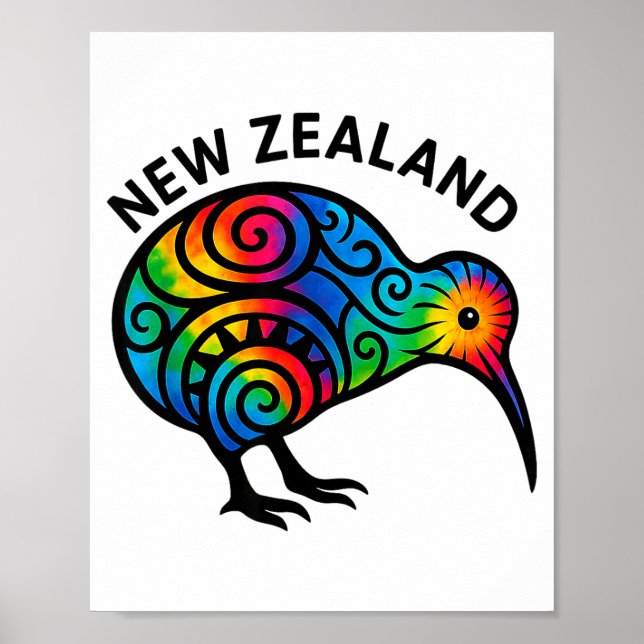 New Zealand Vacation, New Zealand Souvenirs, Kiwi  Poster (Framsidan)