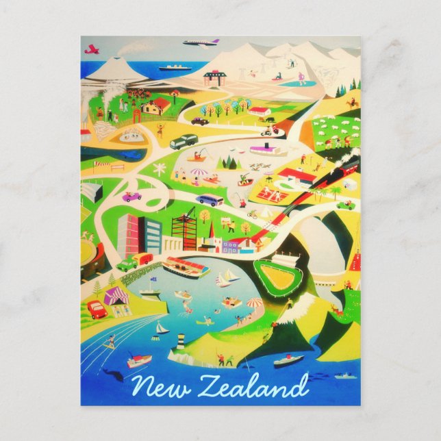 New Zealand vintage vycard Vykort (Framsida)