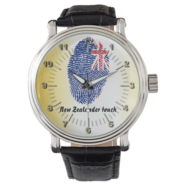 New Zealander touch fingeravtryck flagga Armbandsur (Framsida)