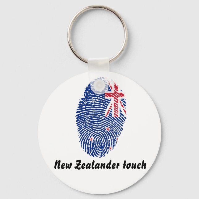New Zealander touch fingeravtryck flagga Nyckelring (Framsida)