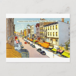 Newark Ave i Jersey City, New jersey Vykort