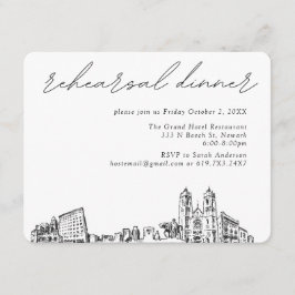 Newark Bröllop Elegant Rehearsal Middag Tilläggskort