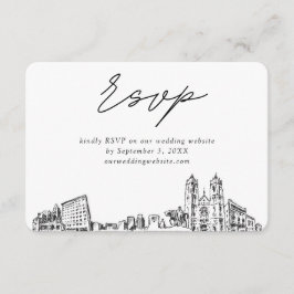 Newark Bröllop Minimalist Sketch OSA Tilläggskort