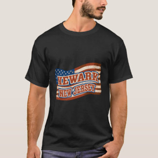 Newark City New jersey American Flagga T Shirt