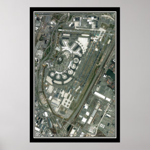 Newark Liberty Intl Airport Satellite Karta Poster