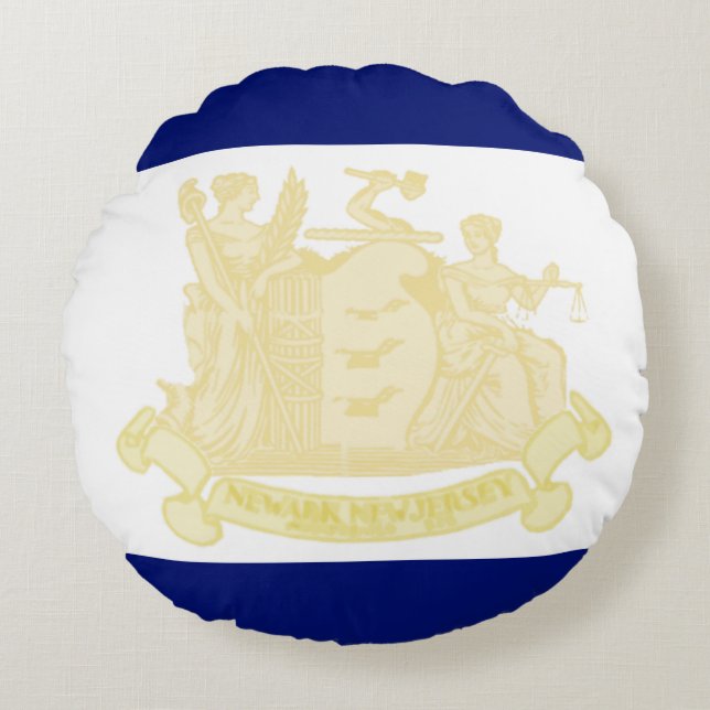 Newark (New jersey) City flagga Rund Kudde (Framsidan)