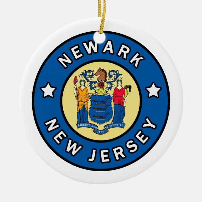 Newark New jersey Julgransprydnad Keramik (Framsidan)