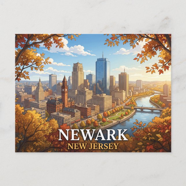 Newark New Jersey Vykort (Framsida)