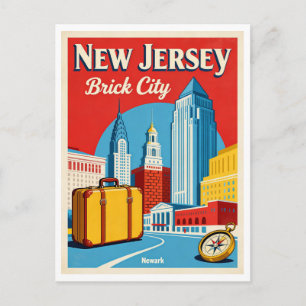 NEWARK NJ Brick City – 1950-tal Retro Vykort