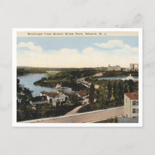Newark NJ, Panorama Gren Brook Park 1920-talet Vykort