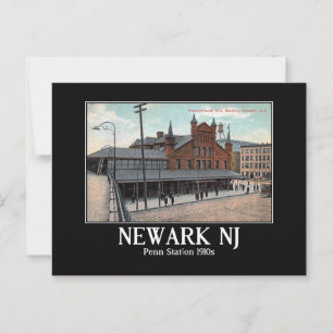 Newark NJ Penn Tåg Station 1910-talet Vykort