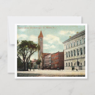 Newark NJ, Washington St, Bibliotek, 1910-talet Vykort