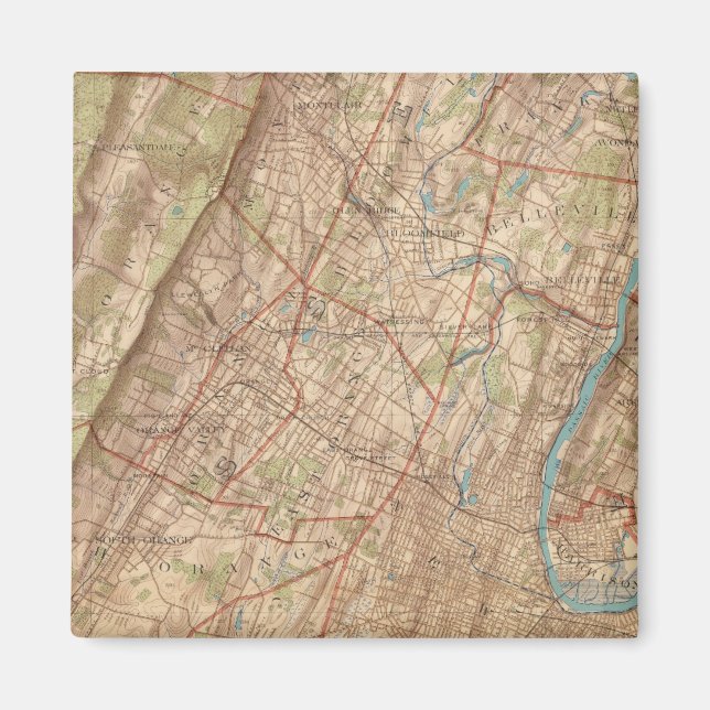 Newark och Elizabeth, New jersey Magnet (Framsidan)