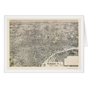 Newark panorama- karta för NJ - 1895 Hälsningskort