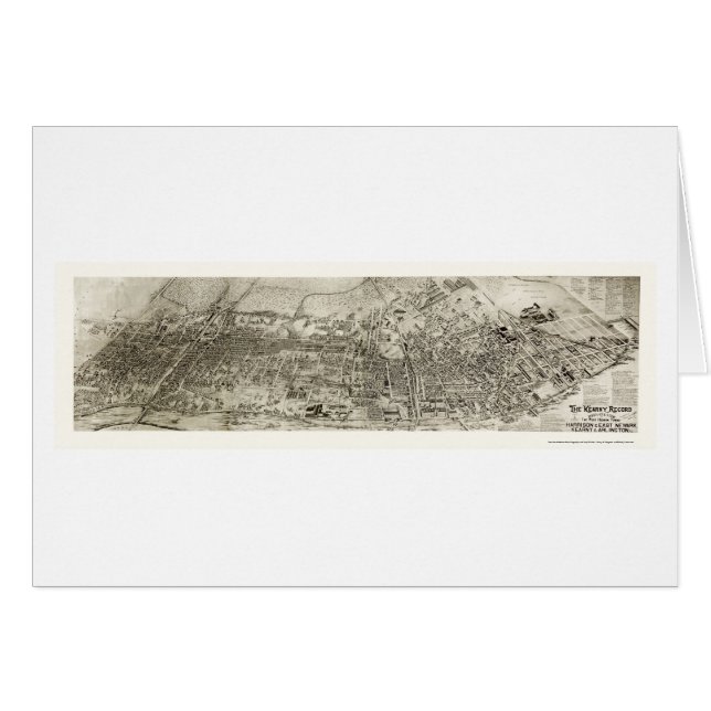 Newark panorama- karta för NJ - 1907 Hälsningskort (Framsidan Horizontal)