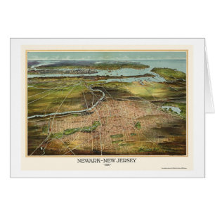 Newark panorama- karta för NJ - 1916 Hälsningskort