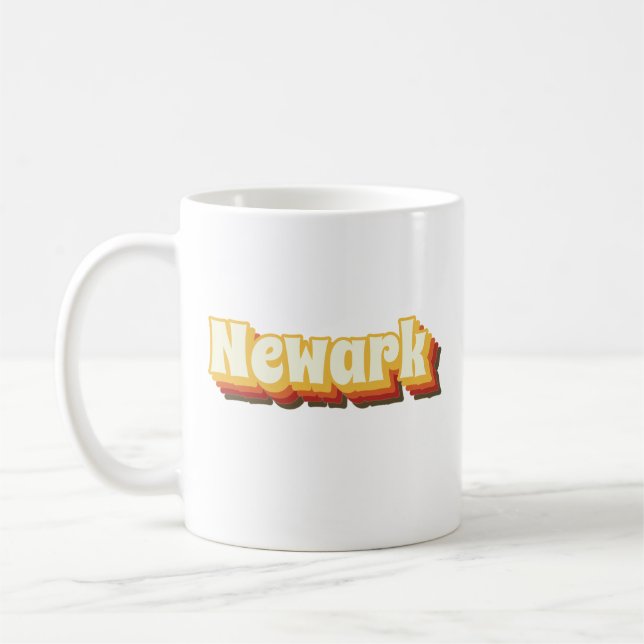 Newark Retro Vintage Text Kaffemugg (Vänster)