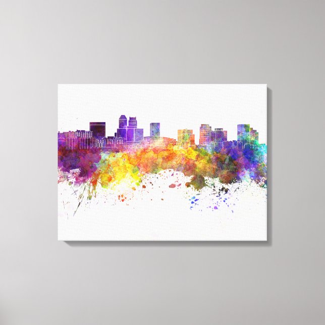 Newark skyline in watercolor background canvastryck (Framsida)