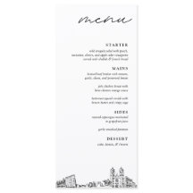 Newark Skyline Modern Bröllop Dinner Menu