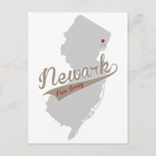 Newark som är ny - jerseyen - klämma fast kartan - vykort