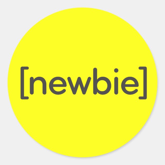 Newbie Runt Klistermärke (Framsida)