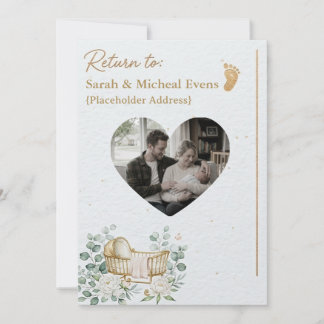Newborn Baby Announcement Card Inbjudningar