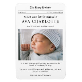 Newborn Baby Newspaper Flexible Photo Magnet