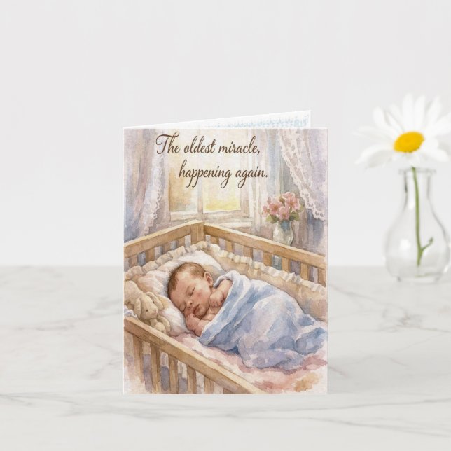 Newborn Baby Personalized Congratulations Card Kort (Liten växt)
