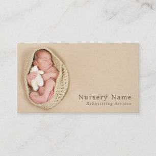 Newborn Baby & Teddy, Babyvvakt, Daycare, Nursery Visitkort